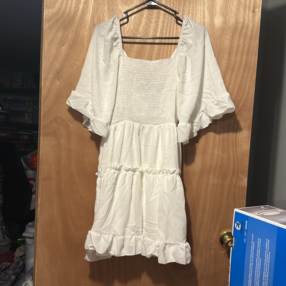 White Ruffle Dress - Picture 2 of 3
